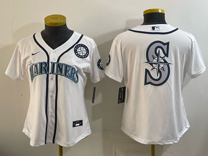 Women 2026 Seattle Mariners Blank White Game Nike MLB Jersey style 0018